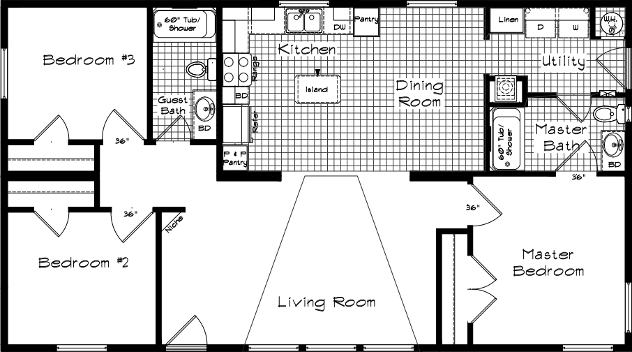 Pinehurst 2502 floor plan home features