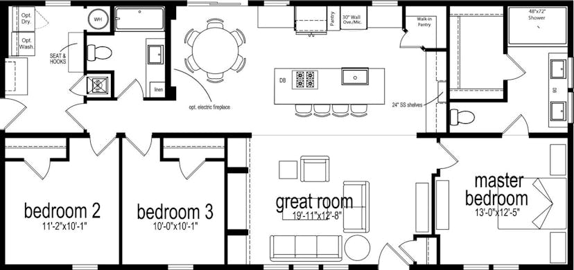 Orchid 56 floor plan home features