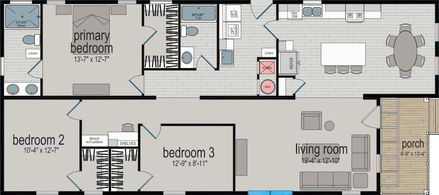 Glacier floor plan home features