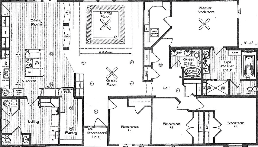 Grand manor 6013-2 floor plan home features