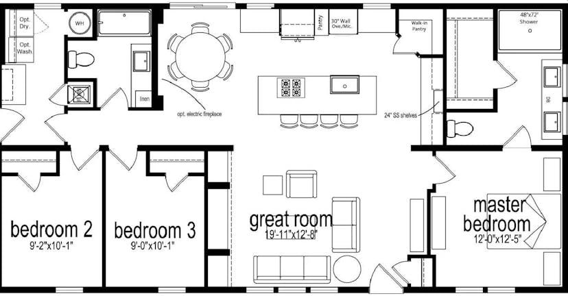 Orchid 52 floor plan home features