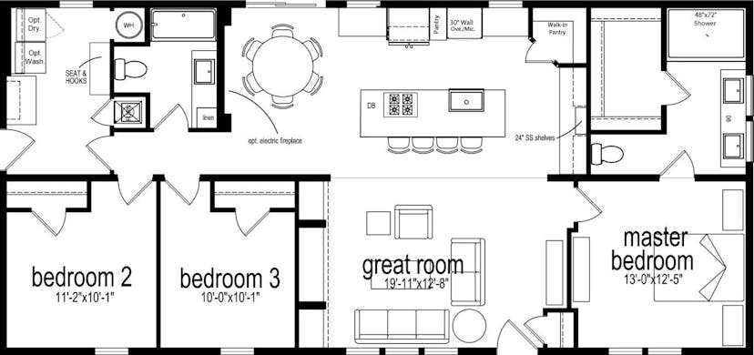 Orchid 56 floor plan home features