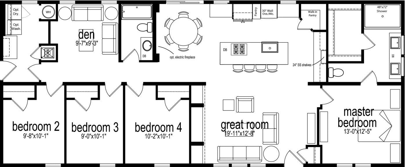 Orchid 64 floor plan home features