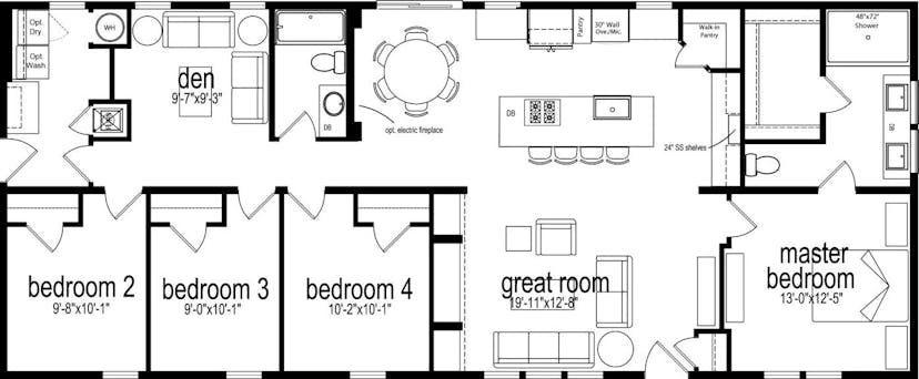 Orchid 64 floor plan cropped home features